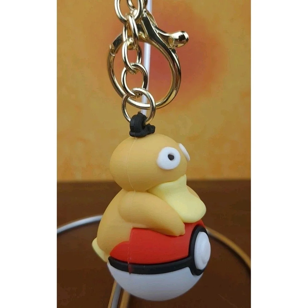 Pokemon Pokeball Psyduck 3D PVC Keychain Backpack‎ Clip 8